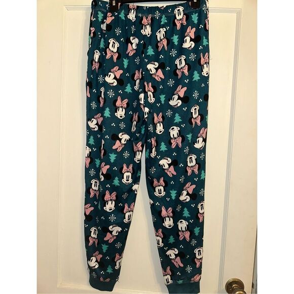Disney Minnie Mouse Size Medium Fleece Lounge Pajama Pants Christmas Bottoms - Picture 2 of 7